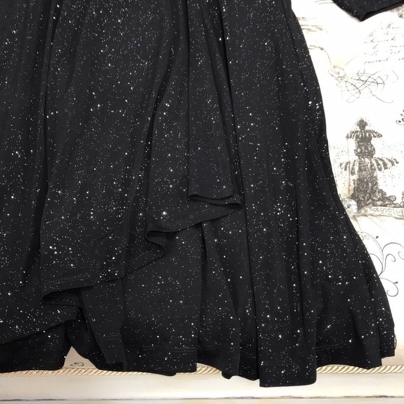 Plus Size Karen Kane Sparkle Knit Faux Wrap Dress - Picture 3 of 5